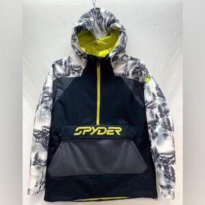 Spyder Boy's Jasper Anorak Snow Ski Winter Jacket Tree Line Sz 14, snowboarding
